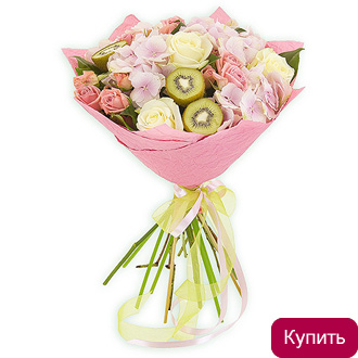 Гортензия и кустовые розы