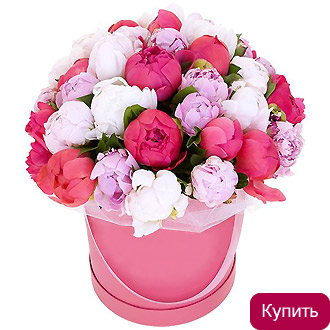 Пионы в шляпной коробке
