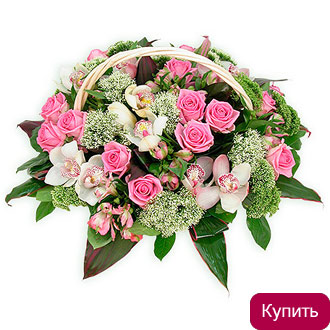 Корзина с розами Нежные чувства